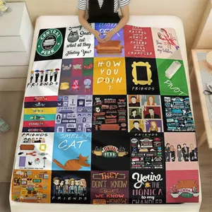 Friends TV Show Flannel Blanket , You're My Lobster Smelly Cat Pivot Quotes Print Central Perk Funny 90s Sitcom Aesthetic Soft Warm Throw Perfect for Sofa, Bed, Office and Outdoor Use Dorm Gift for Best Friend