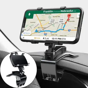 Car Phone Holder that Fits All iPhone Models, Rotatable and Adjustable, Conveniently Clamps for Navigation, Car Navigation Bracket For Dashboard, Rearview Mirror, Sun Visor, Universal 360 Degree Rotatable Cell Phone Holder Mount
