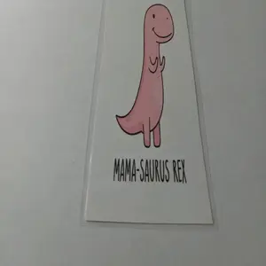 Pink Dino Mama-Saurus Rex Laminated Bookmark - Original Design with Dinosaur Theme