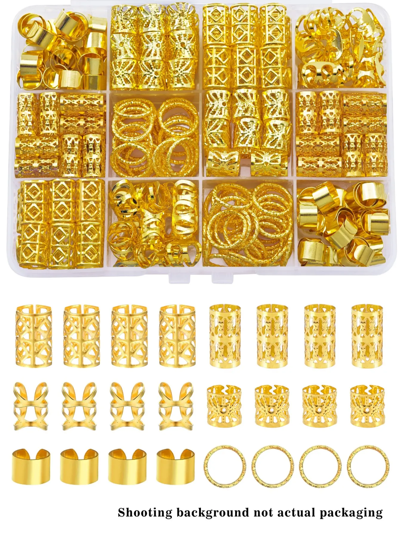 60pcs Alloy Dreadlock Hair Rings, Stylish Hair Accessories for Girls, Loc Hair Jewelry for Braids, Perfect for Dances and Parties
