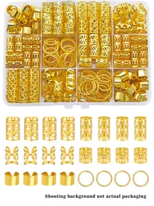 60pcs Alloy Dreadlock Hair Rings, Stylish Hair Accessories for Girls, Loc Hair Jewelry for Braids, Perfect for Dances and Parties
