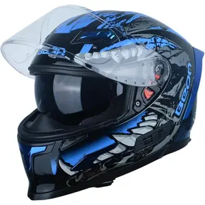 Full Face Motorcycle Helmet, Street Bike Helmet with Clear&Tinted Visors and Multiple Vents, Motocross Casco DOT Approved for Adult Men Women