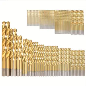 99-Piece Titanium Coated High-Speed Steel Drill Bit Set - Quick Change, Suitable for Most Drills - Ideal for Aluminum, Wood, and Other Materials