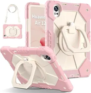 For Huawei MatePad 11.5 S (2025)/MatePad Air (2025/2024)/MatePad 12 X/MatePad SE 11 Rugged Pad Case Tablet Cover with 360 Rotating Stand Hand Strap Shoulder Strap Screen Protector
