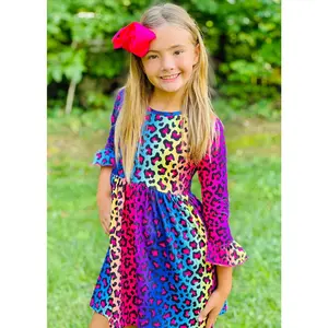 Bright Leopard Ruffle Dress