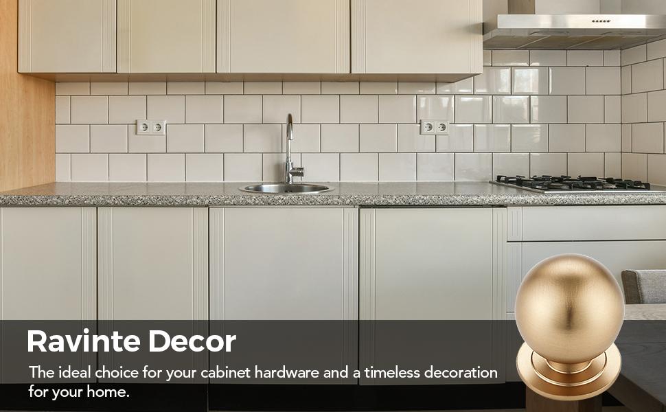 12 Pack Champagne Bronze Cabinet Knobs, Round Dresser Knobs, Ball Kitchen Cabinet Hardware, 0.95" Diameter