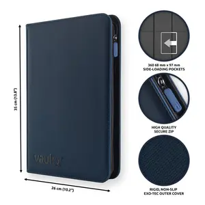 Vault X 9-Pocket Exo-Tec® Zip Binder (Royal Blue)