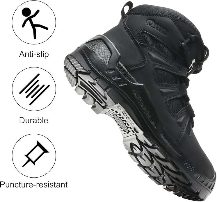 Composite Toe Work Boots for Men, 6 Inch Waterproof Safety Boots, Metal Free Construction Boots, ASTM F2413-18 Rated, EH Protection, Slip Resistant Rubber Outsole, Lightweight, (OX4603)