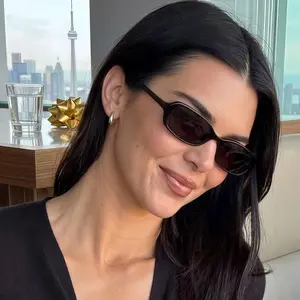 Retro Rectangle Sunglasses for Women Men Narrow Vintage 90s Square Sunnies Rectangular Kendall Jenner Sun Glasses Slim Cute Glasses