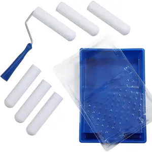 Roller-High Density  Small  Roller 6 Inch, Mini Roller Set with Tray, Sponge Roller Refills, Finest Finish  Rollers for Use with  Paints,9