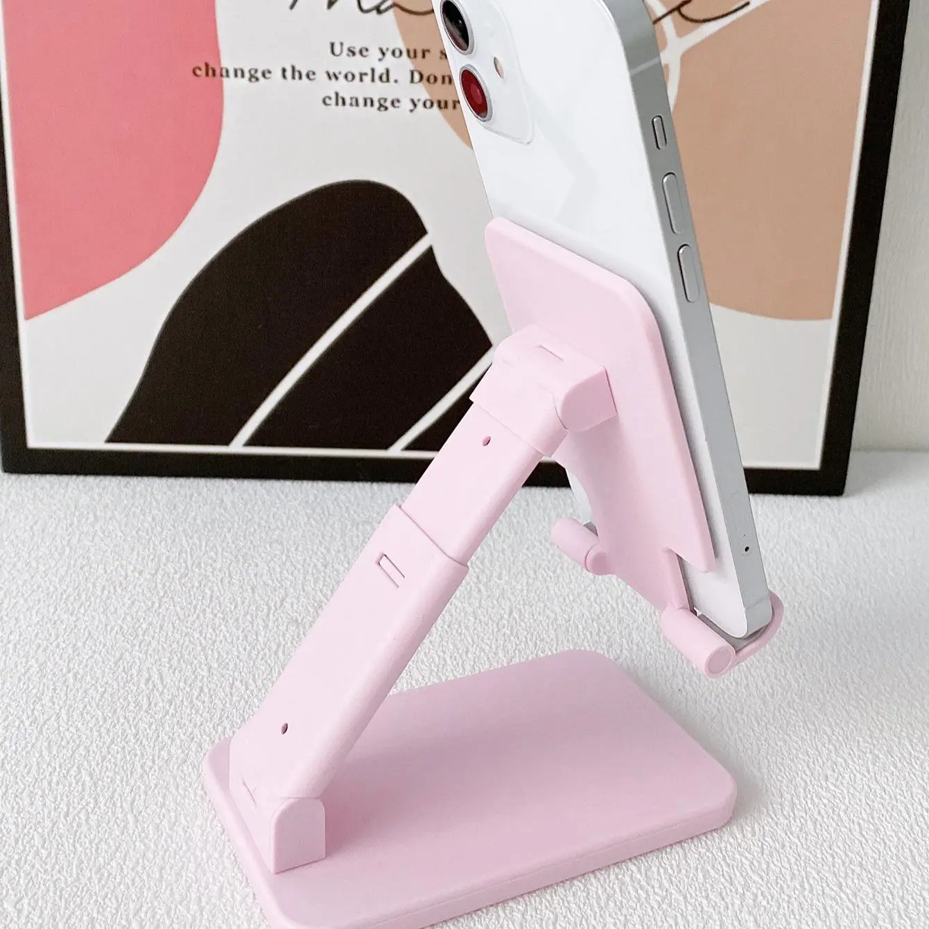 Foldable Phone Holder, Universal Mobile Phone Stand, Portable Phone Holder for Desk, Portable Phone Mount, Universal Phone Holder, Adjustable Cellphone Holder