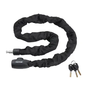 VEVOR Bike Chain Lock, 3.94 Ft Combination Bicycle Chain Lock with 4 Keys, Heavy Duty Anti-Theft High Security Bike Locks, Perfect for Bike, Motorcycle, Scooter, Bicycle, Door, Fence or Gate, 8mm