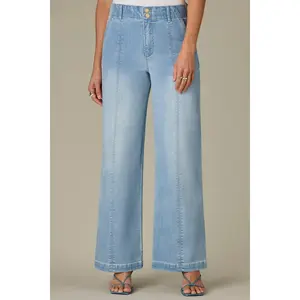 Emma Skyrise Wide Leg Jeans with Center Front Seams