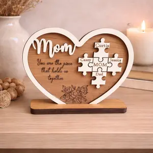 Mother's Day Puzzle Piece Sign, Personalized Gifts for Mom from Kids, Birthday Present, You Are the Piece That Holds us Together, Mother’s Day Gift, Birthday Day Gift for Mom