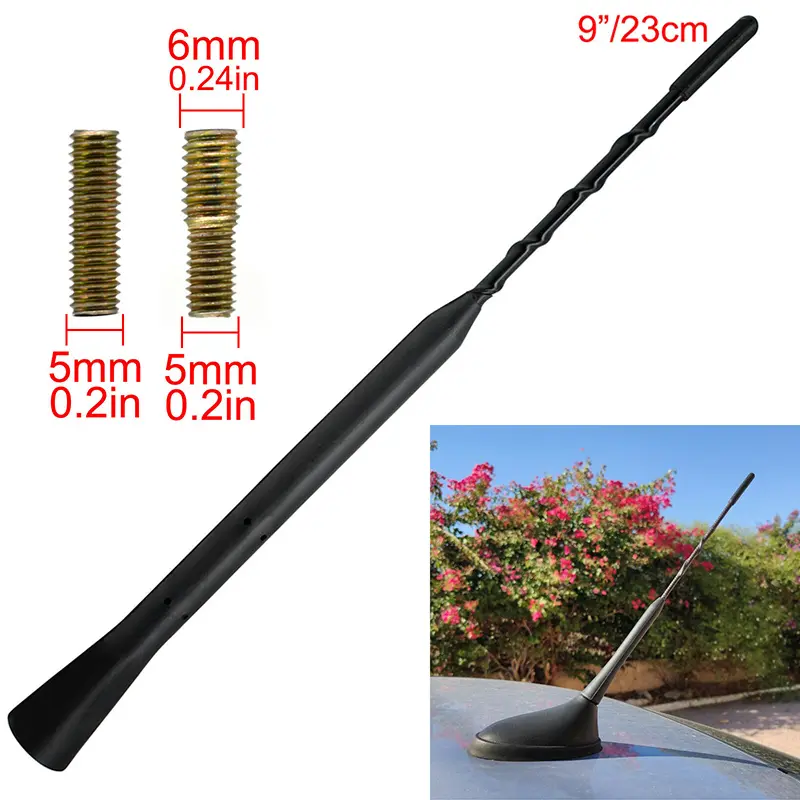 9"/23cm Rubber AM-FM Universal Car Radio Replacement Antenna Mast, Black Screw-On M5 Direct Replacement for Mini Cooper (R50-R53, R55-R61), BMW, Audi, Volkswagen, Mercedes Benz