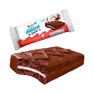Kinder Delice Dark Chocolate Brownie w/ Cocoa Cream (10 Count), Sweet, Savory, Mexican Candy Pastry Snack Bonbon Dessert Milk Flavor, Dulces Mexicanos