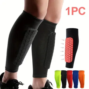 Soccer Shin Guard for Youth Adult - Enhanced Impact Absorption with Honeycomb Pad, Anti-Slip Silicone Strips Shin Brace for Secure Fit, Lightweight Calf Compression Sleeve, Ideal for Football, Baseball, Boxing, Taekwondo, MTB