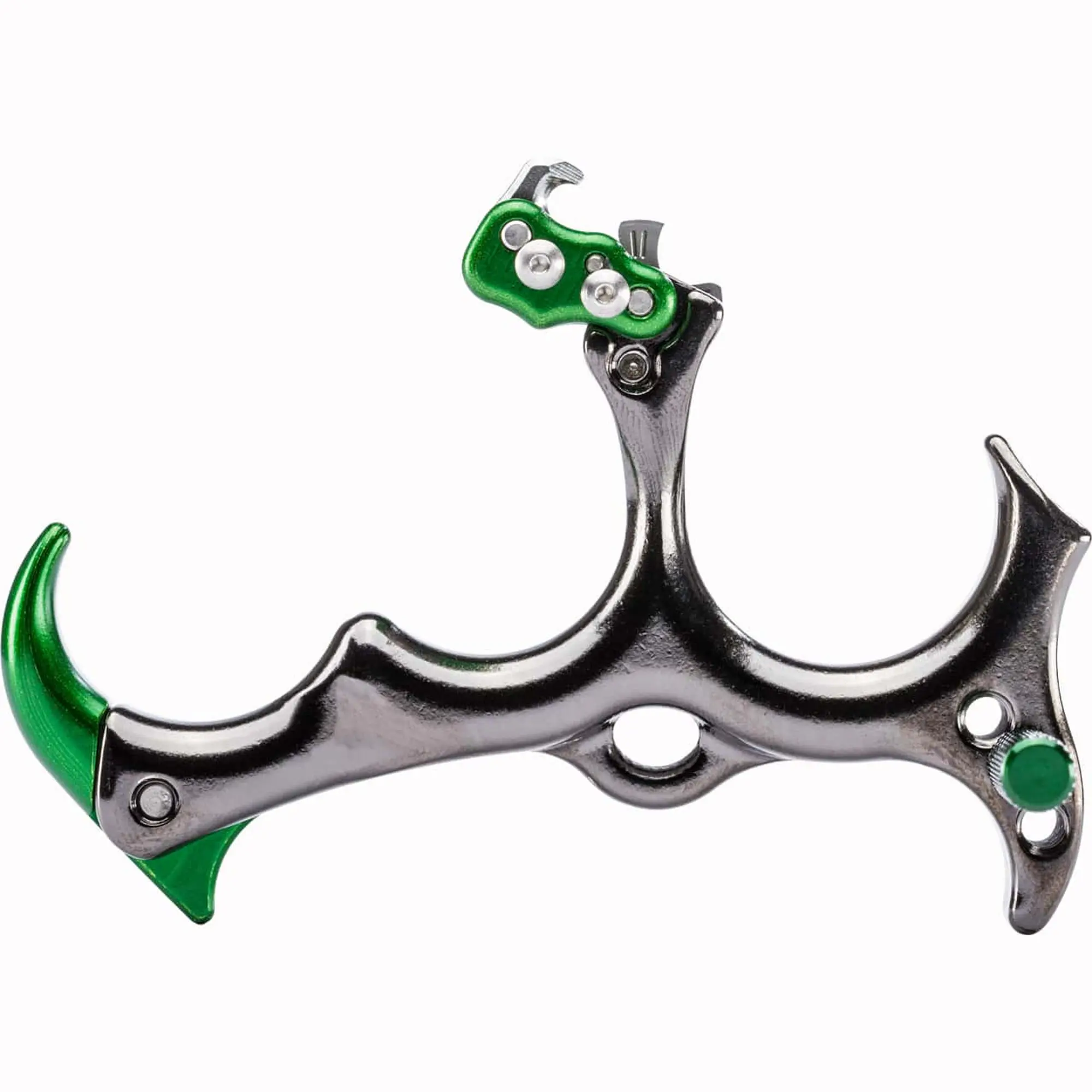 Tru-Fire Brass Handle Archery Release Aid - Green, Sear, Hot/Cold Set, 3-Position Adjustable Thumb Placement, 4-Sided Sear Mechanism, Adjustable 4th Finger Positioning, Fully Machined Parts, Variable Click Options