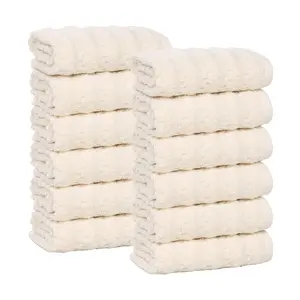 Superior 12 Piece Zuma Zero Twist Cotton Soft Face Towel Set