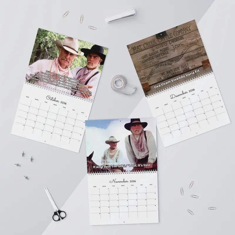 Best Line Of Woodrow and Gus Quotes 2026 Wall Calendar, Lonesome Dove Movie Desktop Calendar, Funny Western Movie Calendar, Cowboy Movie Merch, Wall Decor, Home Decoration, Christmas Holiday Gift, New Year Present.
