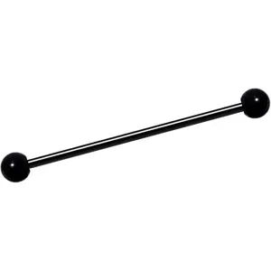 14G Black Plated Titanium Industrial Barbell Earring