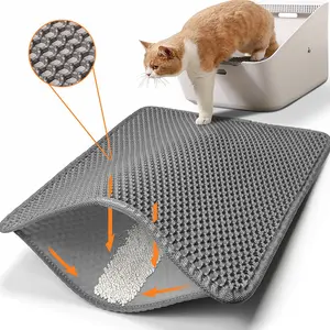 Cat Litter Mat Water Urine Proof Pet Clean Supplies Clean Pad Products Pet Litter Box Filter Mat Double Layer Wear Pee Pads