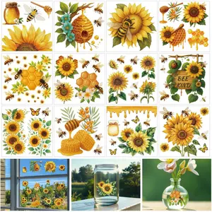 12 Sheets Spring Summer Bees Rub on Transfers for Crafts  Sunflower Honey Yellow Furniture Rub on Transfers Sticker for  Glass Scrapbooking Journals Planners DIY Craft
