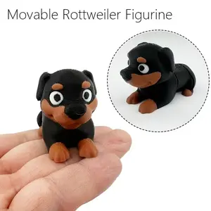 2 Pcs 3D-Printed Rottweiler Car Interior Figurine - 0.1mm High-Precision PLA | 3.5-5.5cm Mini Size | Super Cool Desktop Sculpture | Car Interior/Home/PC/Office Decor | Unisex Christmas/Birthday Gift for Friends & Family