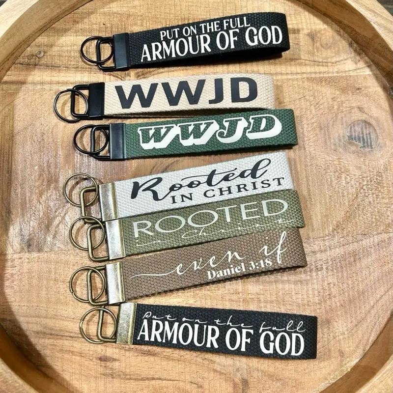 Rooted in Christ keychain wristlet- Christian car accessories