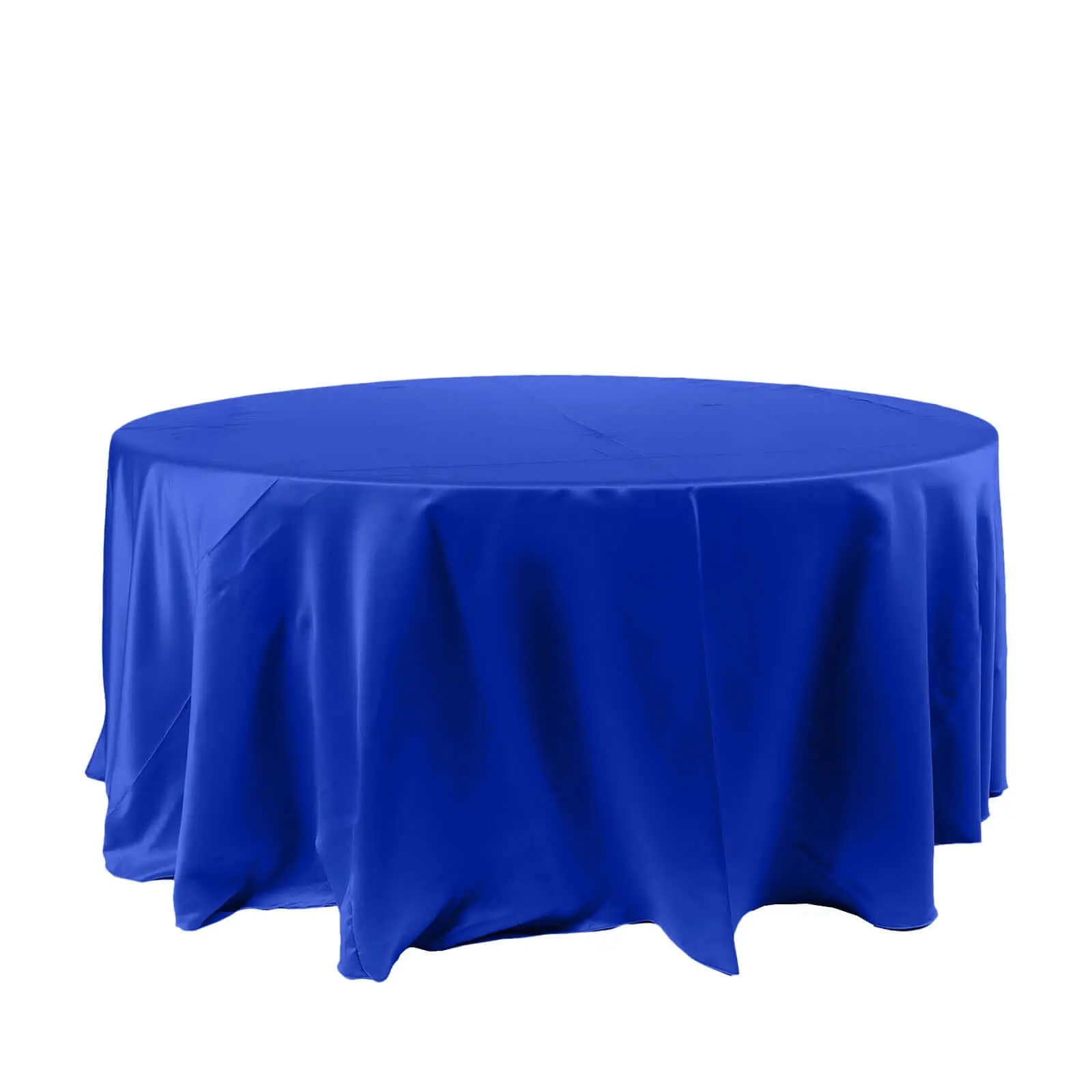 120" Round Satin Tablecloth - Royal Blue, Stylish Seamless Table Cover for Outdoor Living Furniture