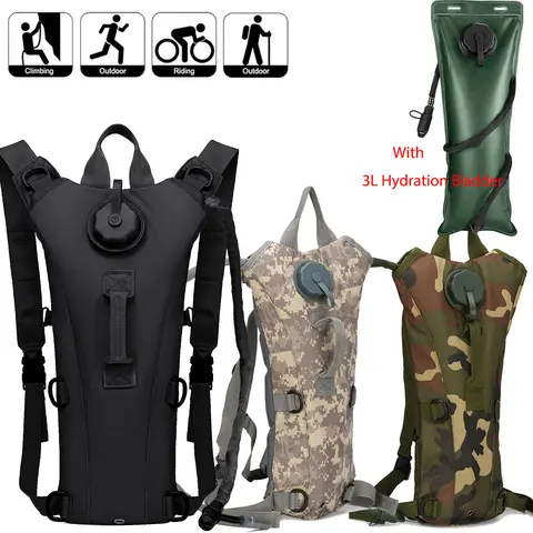 3L Water Bladder & Hydration Backpack - Unisex Lightweight Tactical Water Storage Bag for Hiking, Running, Cycling, Rock Climbing, Camping - Ideal Multi-Purpose Holiday Gift