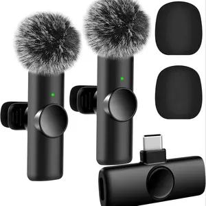 Wireless Lavalier Microphone for iPhone iPad Type-C, Lapel Mic, Plug-Play 2.4g, Ultra-Low Delay, Noise Reduction, Ideal for Video Recording