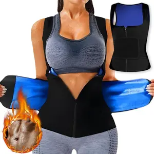 Sauna Shirt for Women, Sauna Waist Trainer, Tummy Control Compression Vest, Sauna Suit Workout Sauna Vest Zipper Shapewear