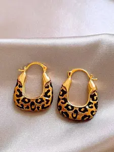 Vintage Leopard Circle Earrings, Women's Luxury Fashion Design, Perfect for Parties and Gatherings, Trendy Accessories for Daily Wear