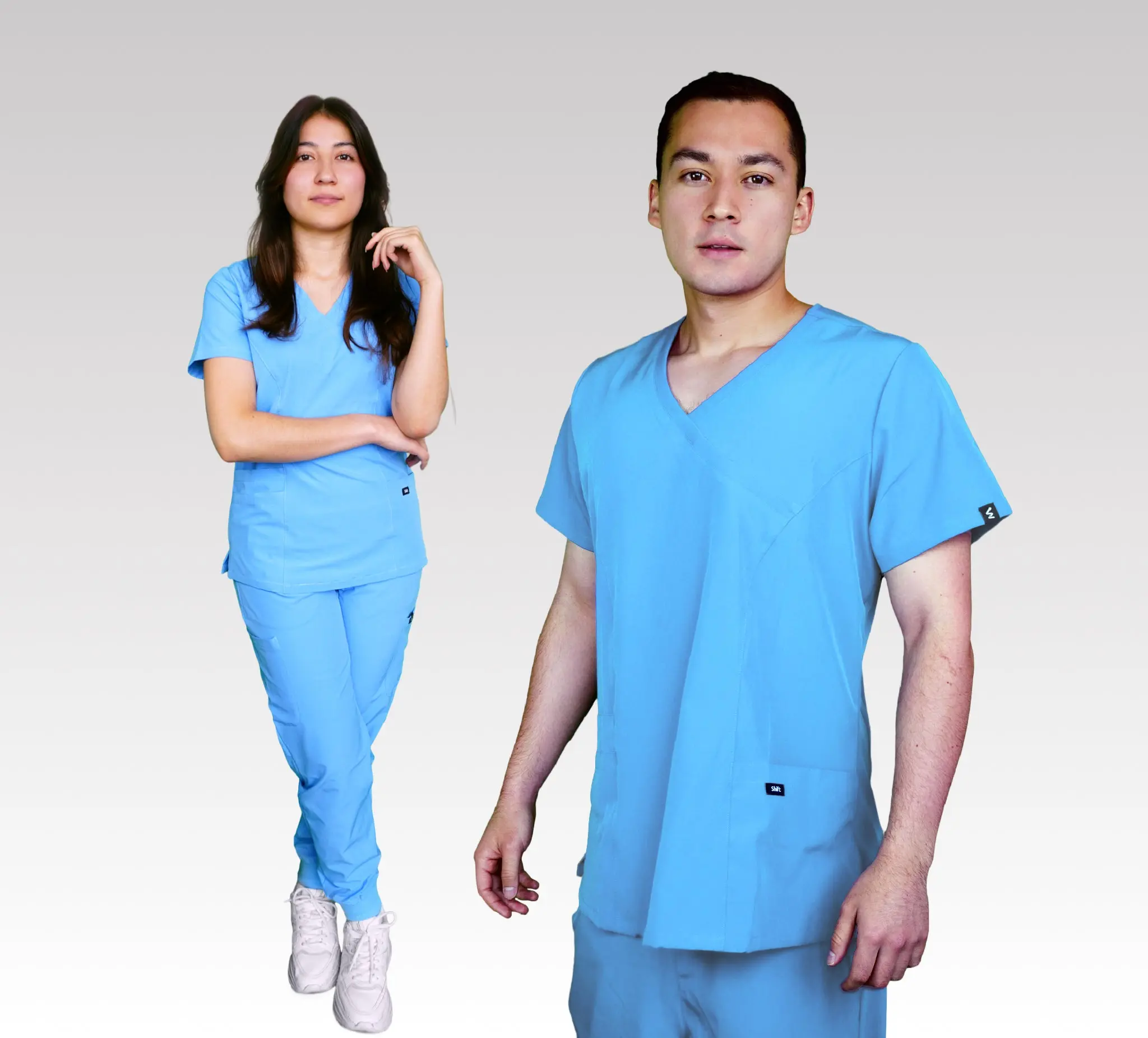 Baby Blue Scrub Top - Form Fit