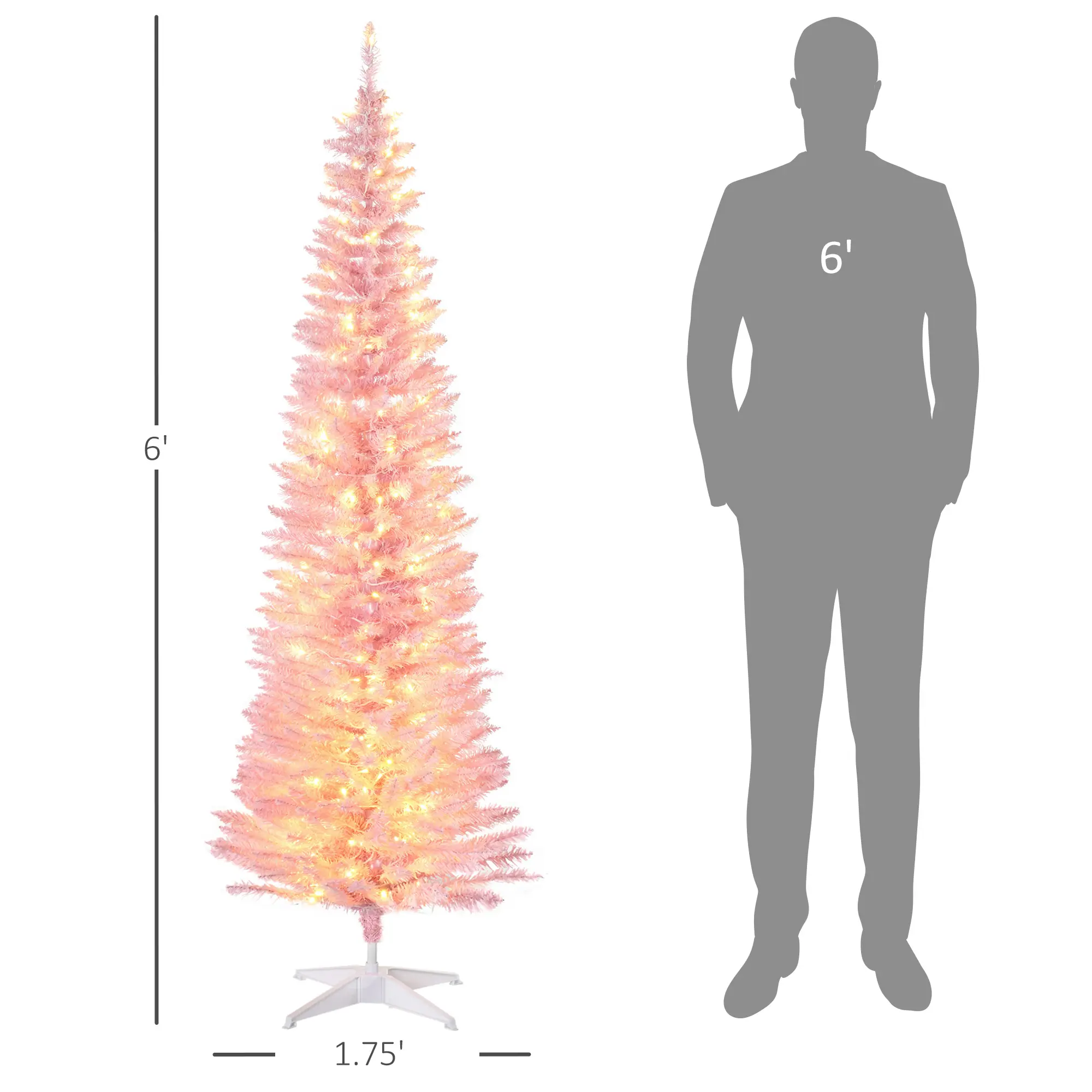 6' Tall, 390 Tips, Pink