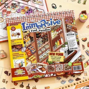 CoreMoo Miniature Scene Journal Stickers Set for Bullet Journaling Kawaii Cartoon Supermarket DIY Scrapbooking Supplies Planner Decoration Crafting Stationery