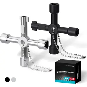 4 Way Utilities Key, Multi-functional Water Key Set, 2-Pack, for Valve, Faucet, and Spigots
