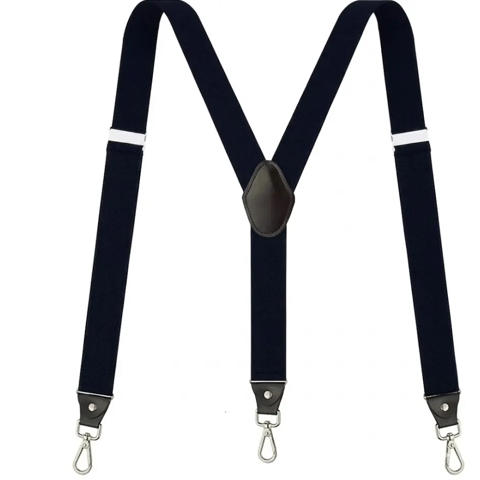 Heavy Duty Y-Back Work Suspenders for Construction - Adjustable Elastic Straps, Strong Clips with Anti-Slip Inner Teeth, Leather Patch, Custom Fit for All Sizes (Men’s, Women’s)