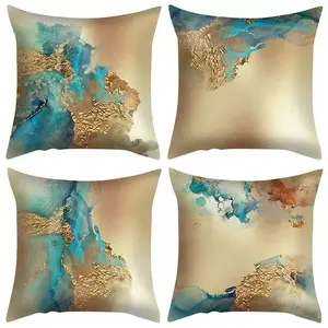 Abstract Art Watercolor Cushion Cover, Square Throw Pillow Cover, Household Decoration Supplies for Home Living Room Sofa Couch