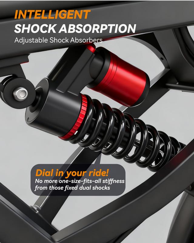 Electric Bike, Equipped with High Carbon Steel Frame, Full Suspension System, 35mph Top Speed, 48V 15AH 20-Inch All-Terrain Tires, Off-Road Motorcycle. Ebike Electric Motorcycle