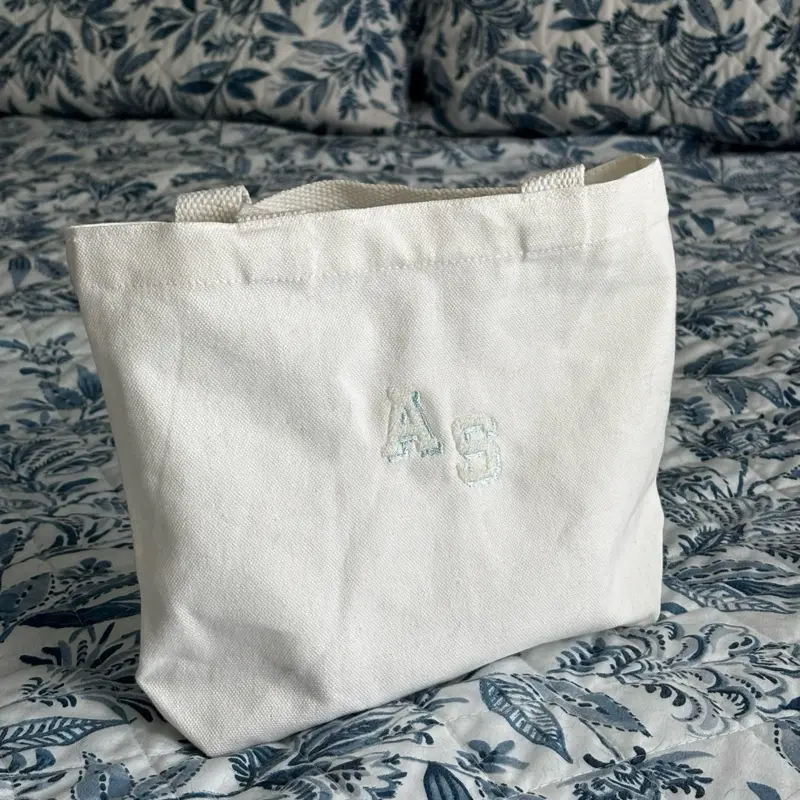 Clam Shell Custom Monogram Mini Tote Bag