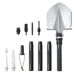 VEVOR Survival Shovel, 8 in 1 Camping Shovel Folding Multitool, Military Grade Portable Compact Tactical Shovel, Multifunction for Off - Roading, Camping, Hiking, Outdoor, Survivalist and Emergency