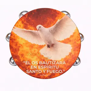 Dove Tambourine Synthetic Leather Non-Slip Grip Metal Cymbals Premium Wood