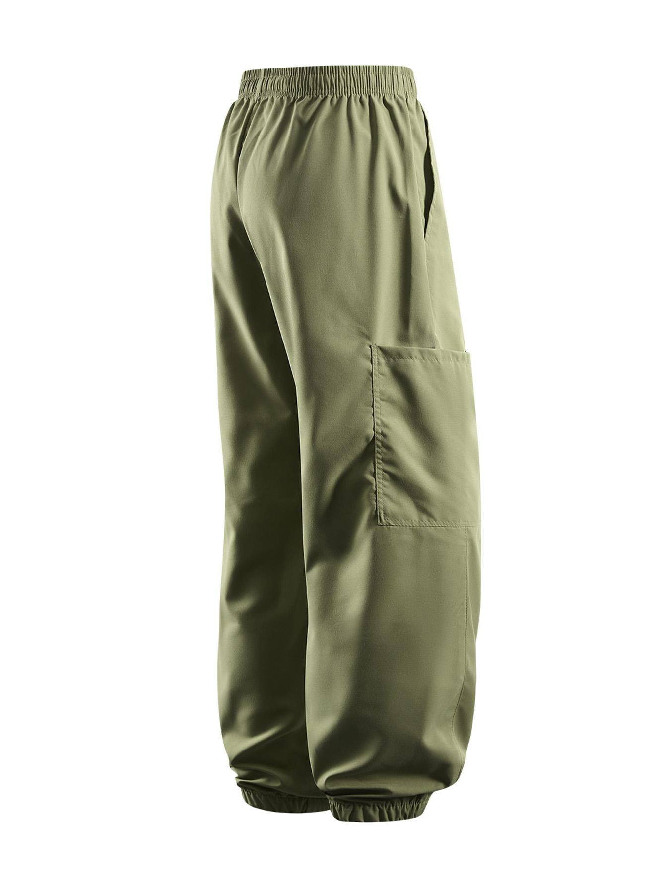 CCCMAI Men's Cargo Pants with Multiple Pockets Durable Polyester Machine Washable Perfect for Hiking Outdoor Activities Breathable Comfortable Loose Fit Long Pants Casual Day Zipper Soft Plain Menswear Trouser