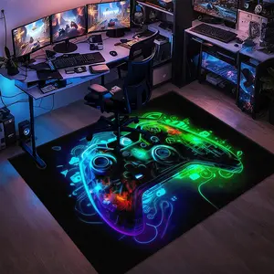 Vibrant Neon Xbox Controller - Stand Out Gaming,matrix e-sports themed rectangular velvet low pile rug,artistic&stylish,HD print,double-locked edges.Machine/hand washable,non-slip,easy-care,multi-scene for home&game rooms.