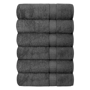 QUBALINENZ 100% Cotton Bath Towels Set of 6-24x48 inch Ultra Soft Large Bath Towel Set Highly Absorbent Daily Usage Ideal for Pool and Gym Pack of 6 - Lightweight Shower