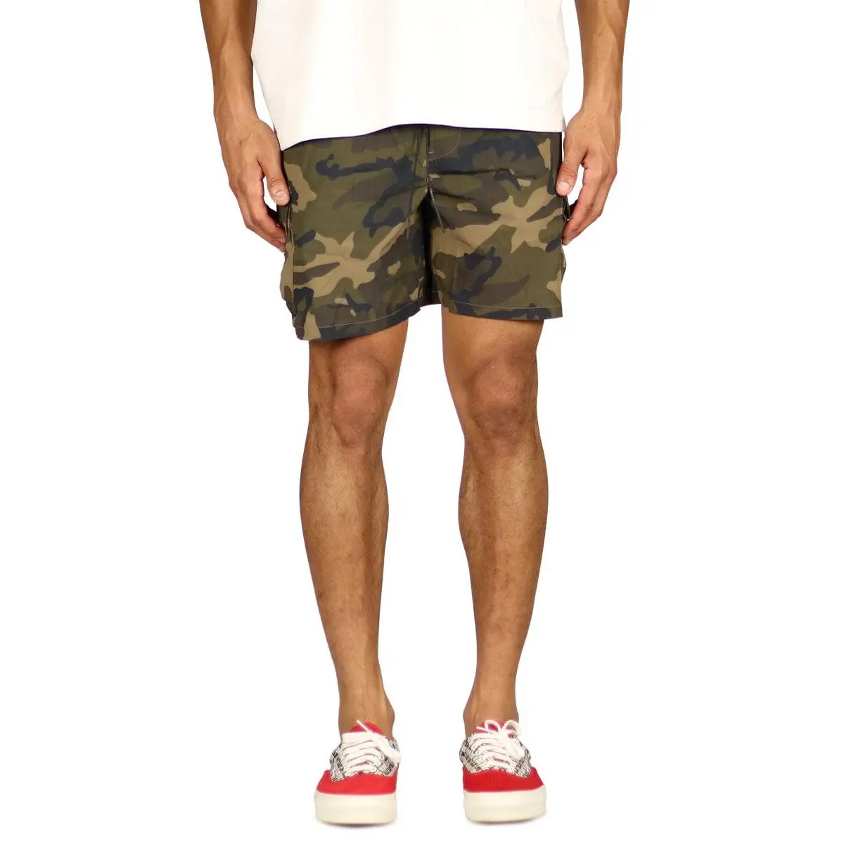 Olive Camo Cool Nylon Cargo Shorts
