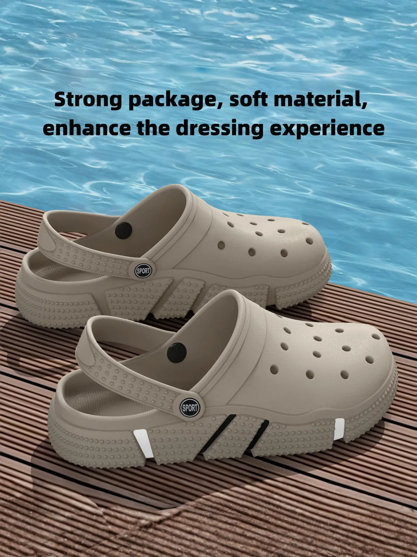 Men's Comfortable Simple Beach Shoes New Summer Outdoor Non-Slip Sandals Soft Sole Not Tiring Feet Slides Beach Slippers Men Casual Sandals Soft Slide Footwear