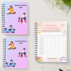 Luxury Teachers Digital Planner for 2026 Hanover and Tyke School Timetable with Detailed Time Slots and Colorful Design School Supplies
